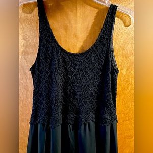 Black Maxi dress with sheer overlay